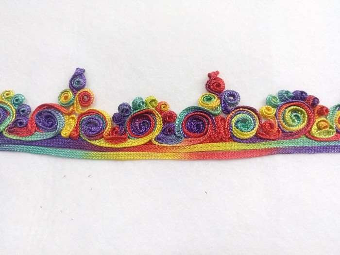 Pasamanerias fantasia con ondas en multicolor